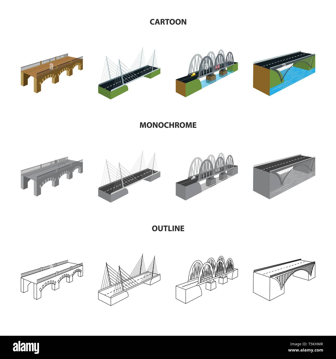 Puente, traslado,construcción,tren,montado,prop,cable,tren,mar,columna,suspendido,Costa,ladrillo,río,viejo,metal,arco,showplace,transporte,campo,bicicleta,moderno,histórica,carretera,Ferrocarril Conexión,diseño,construir,lado,bridgework,arquitectura,histórica,estructura,cruzando,vista,establecida,vector,icono,ilustración,aislado,collection, elemento gráfico,,signo vectores vectorial , Ilustración del Vector