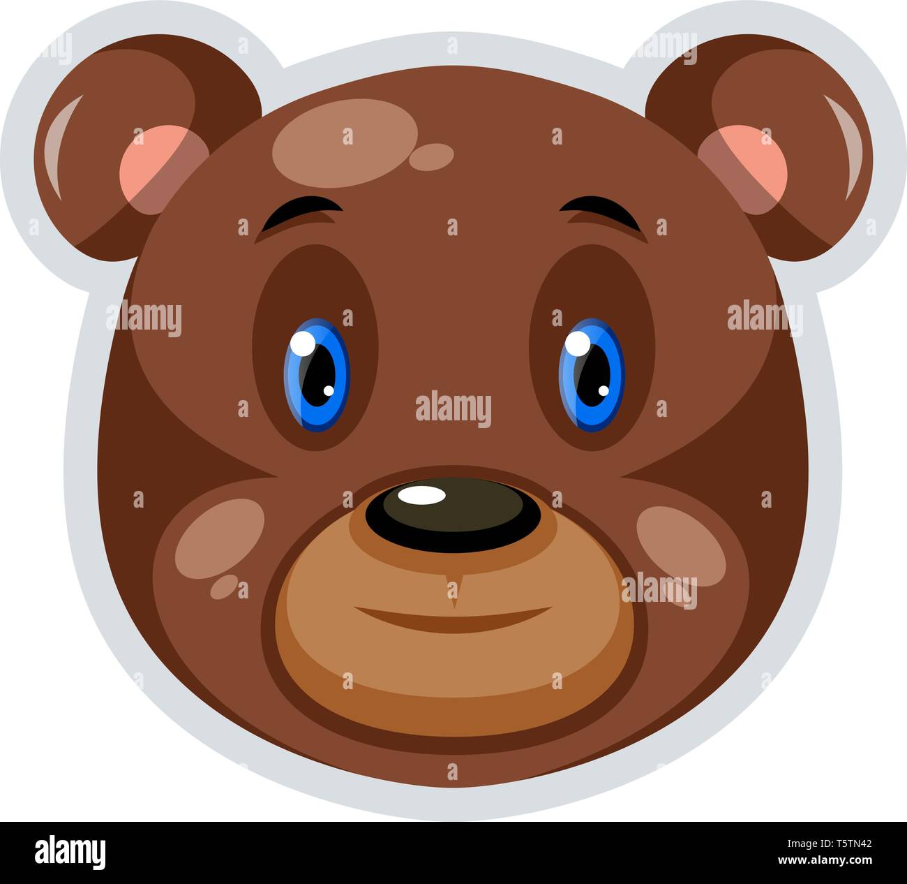 Un oso pardo y rosa con oídos y ojos azules, el vector, el color de dibujo  o ilustración Imagen Vector de stock - Alamy