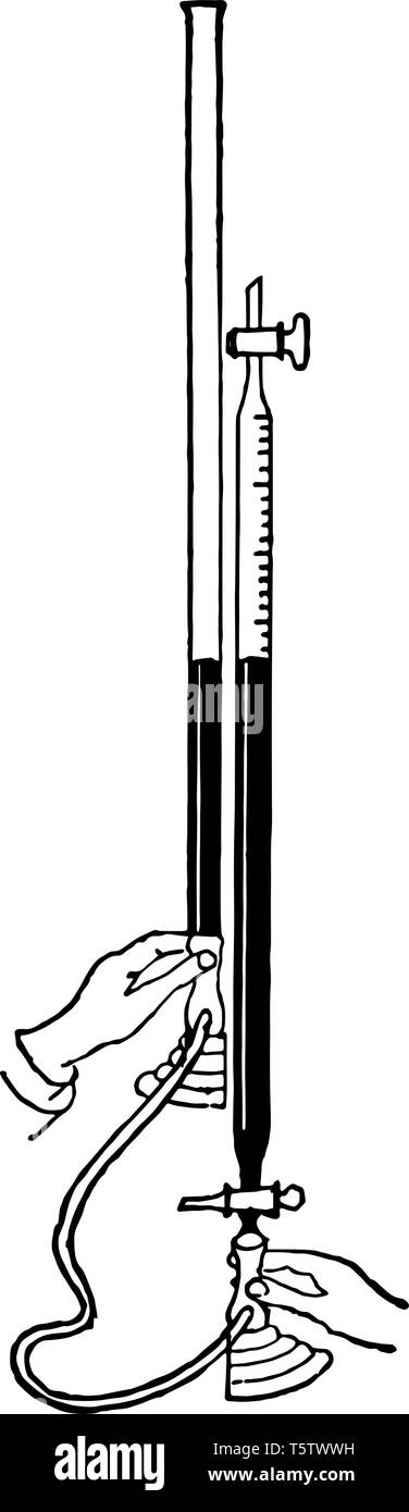 Una bureta de Gas Hempel es un instrumento utilizado para medir los gases  línea vintage de dibujo o ilustración de grabado Imagen Vector de stock -  Alamy