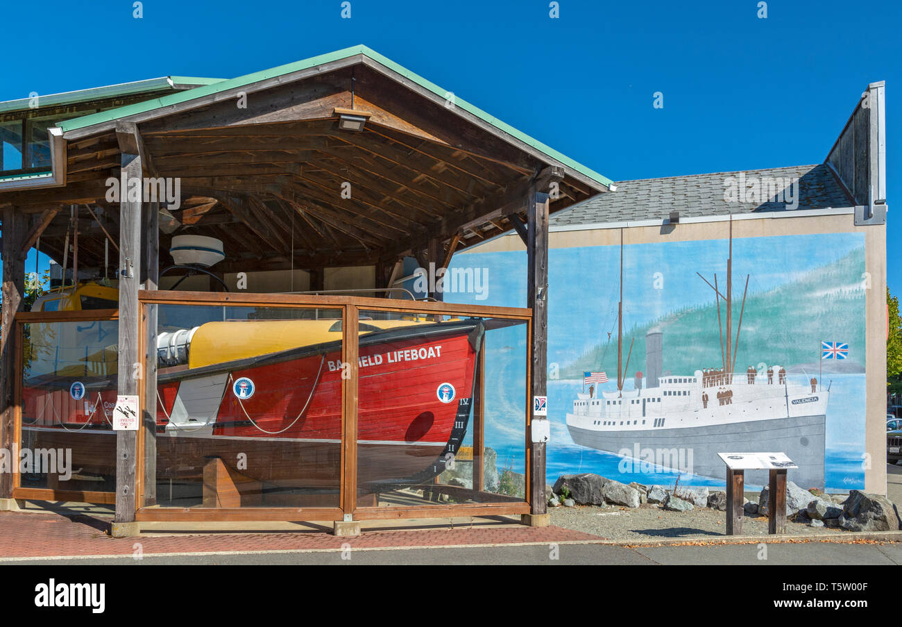 Canadá, Columbia Británica, Port Alberni, el Banfield (aka Bamfield) bote salvavidas en servicio 1951-1969 Foto de stock