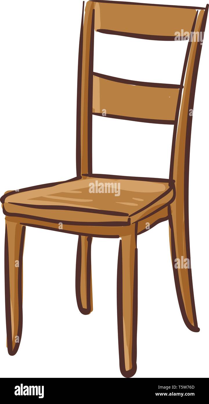 Una silla de comedor de madera marrón con cuatro patas y un respaldo color  de dibujo o ilustración vectorial Imagen Vector de stock - Alamy