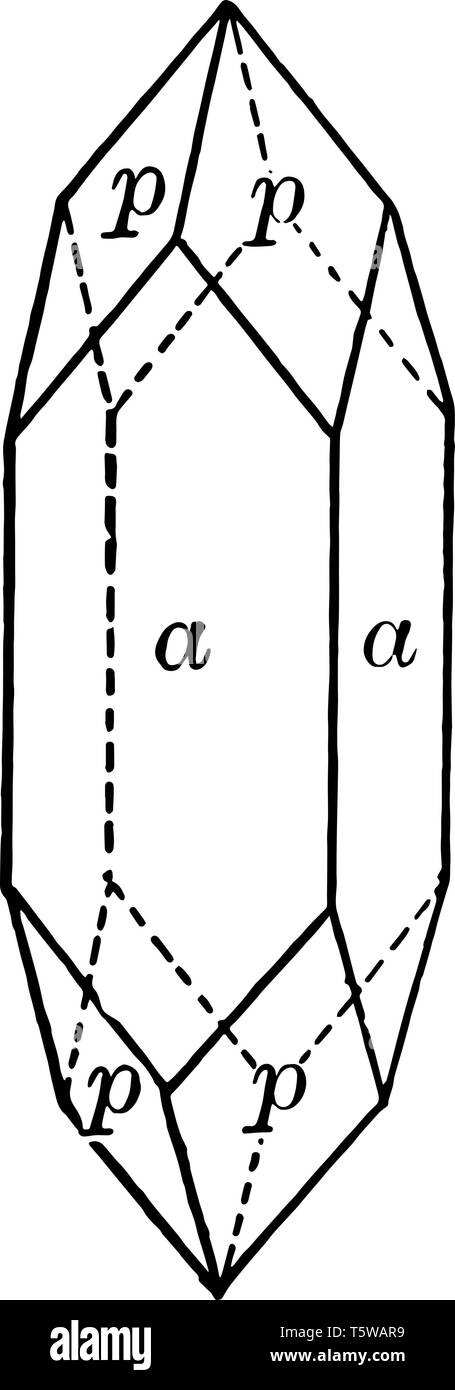 Este diagrama representa Apophyllite línea vintage de dibujo o ilustración de grabado. Ilustración del Vector