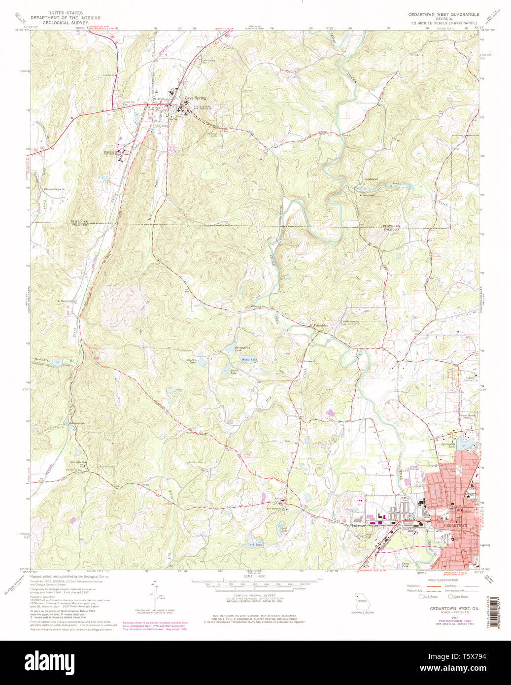 Mappa di cedartown, Imágenes recortadas de stock Alamy