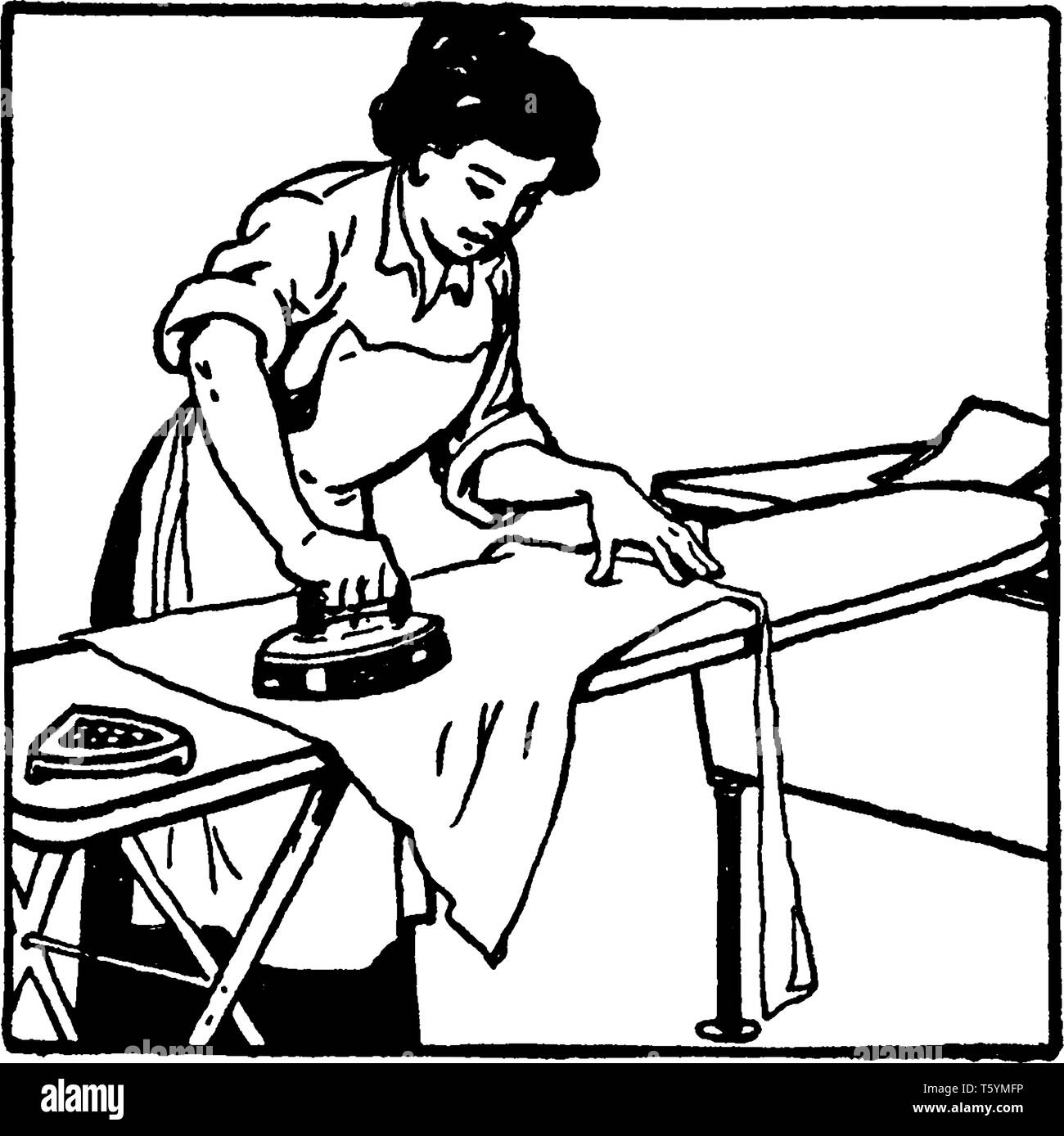 Mujer planchando ropa Imágenes vectoriales de stock - Alamy