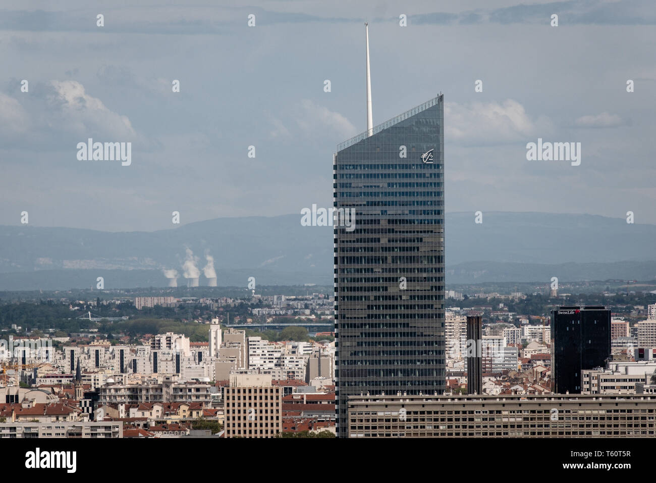 Vista de la torre Incity Lyon Foto de stock