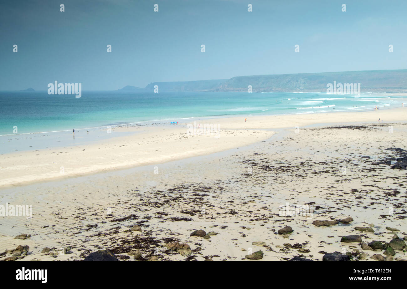 Sennen Cove y Whitesand Bay, Cornwall UK Foto de stock