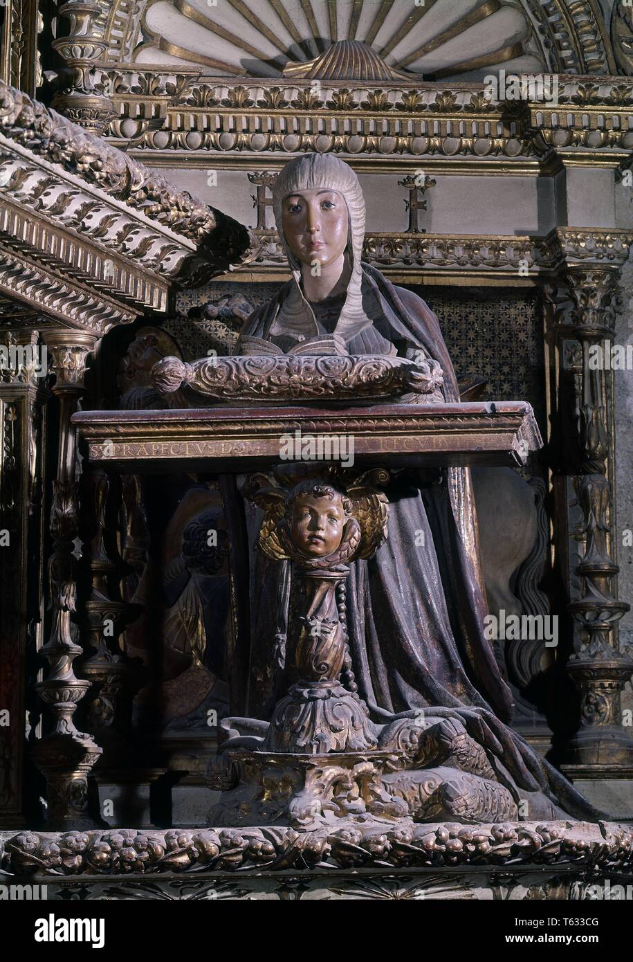 ISABEL LA CATOLICA escultura orante SXVI Renacimiento Español. Autor