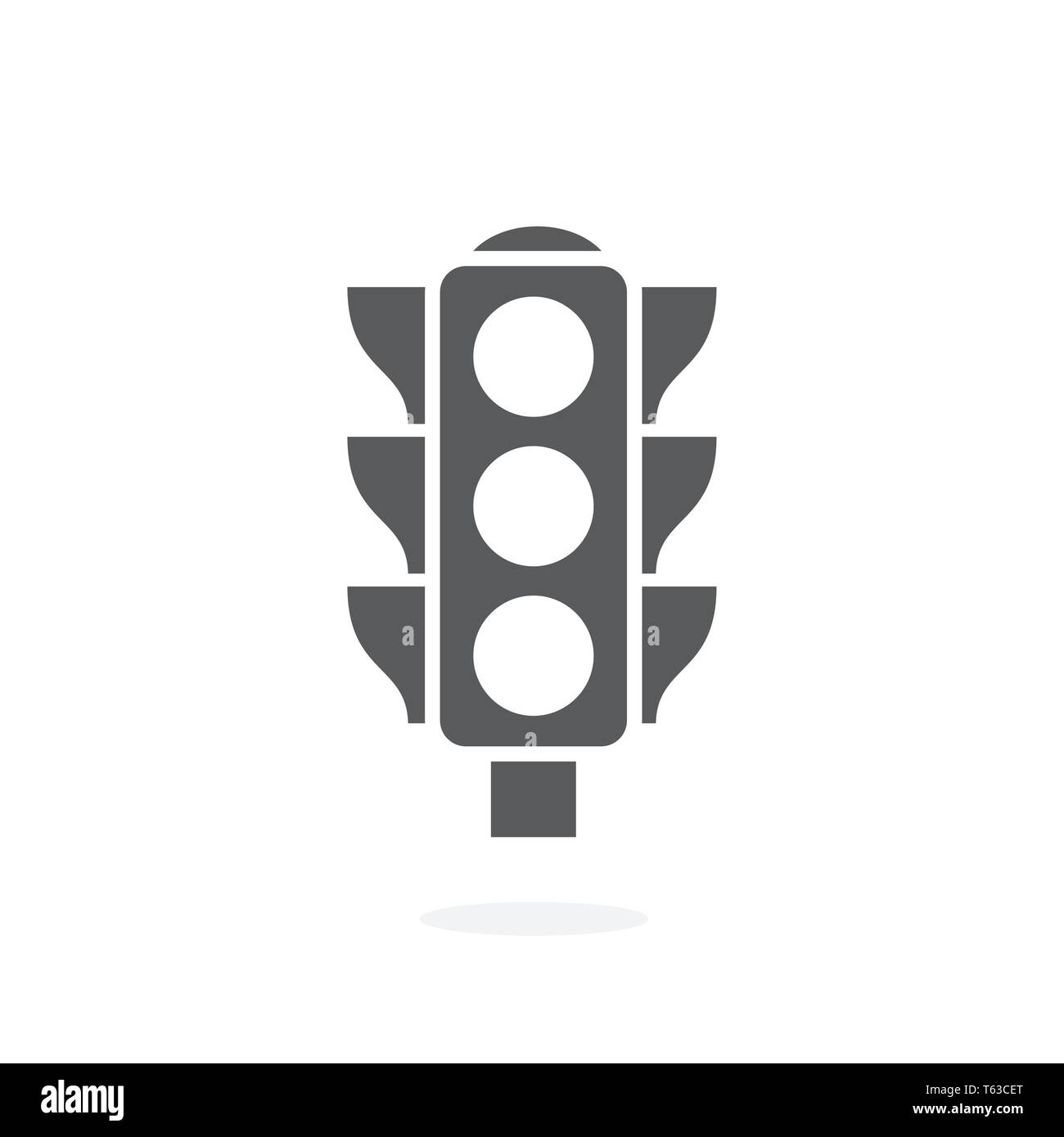 Icono de semáforo sobre fondo blanco. Ilustración del Vector