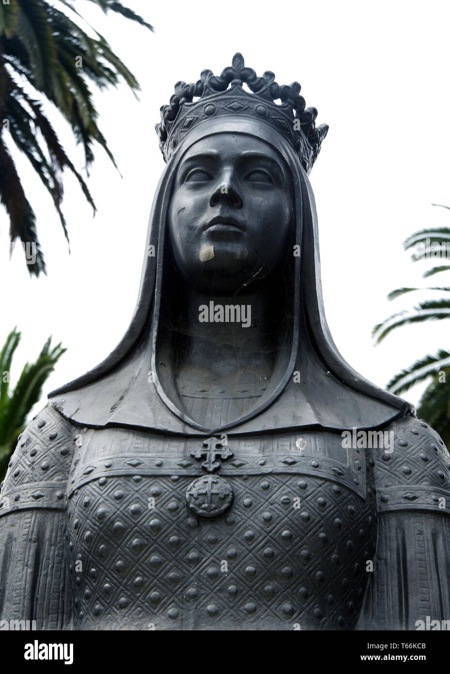 Un busto en la Avenida Brasil en Valparaíso, Chile, de Isabel "La reina católica de España y Madre de América" Foto de stock