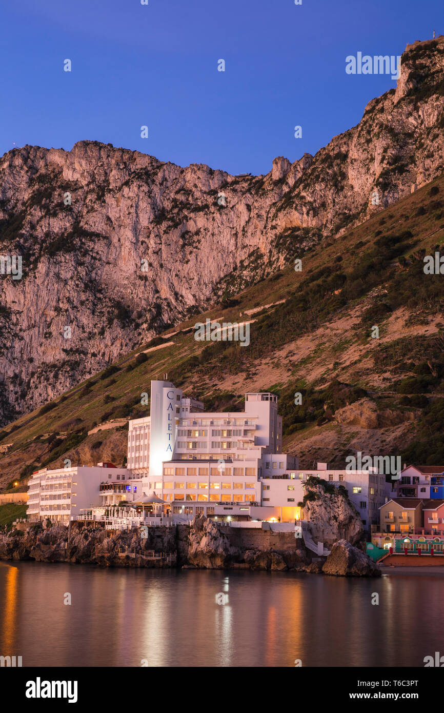 Gibraltar, Catalan Bay, el Hotel Caleta Foto de stock