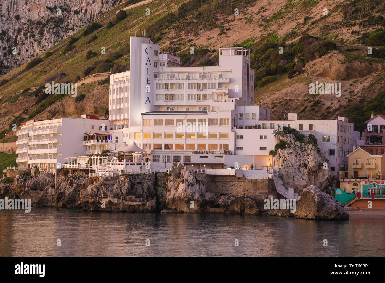Gibraltar, Catalan Bay, el Hotel Caleta Foto de stock