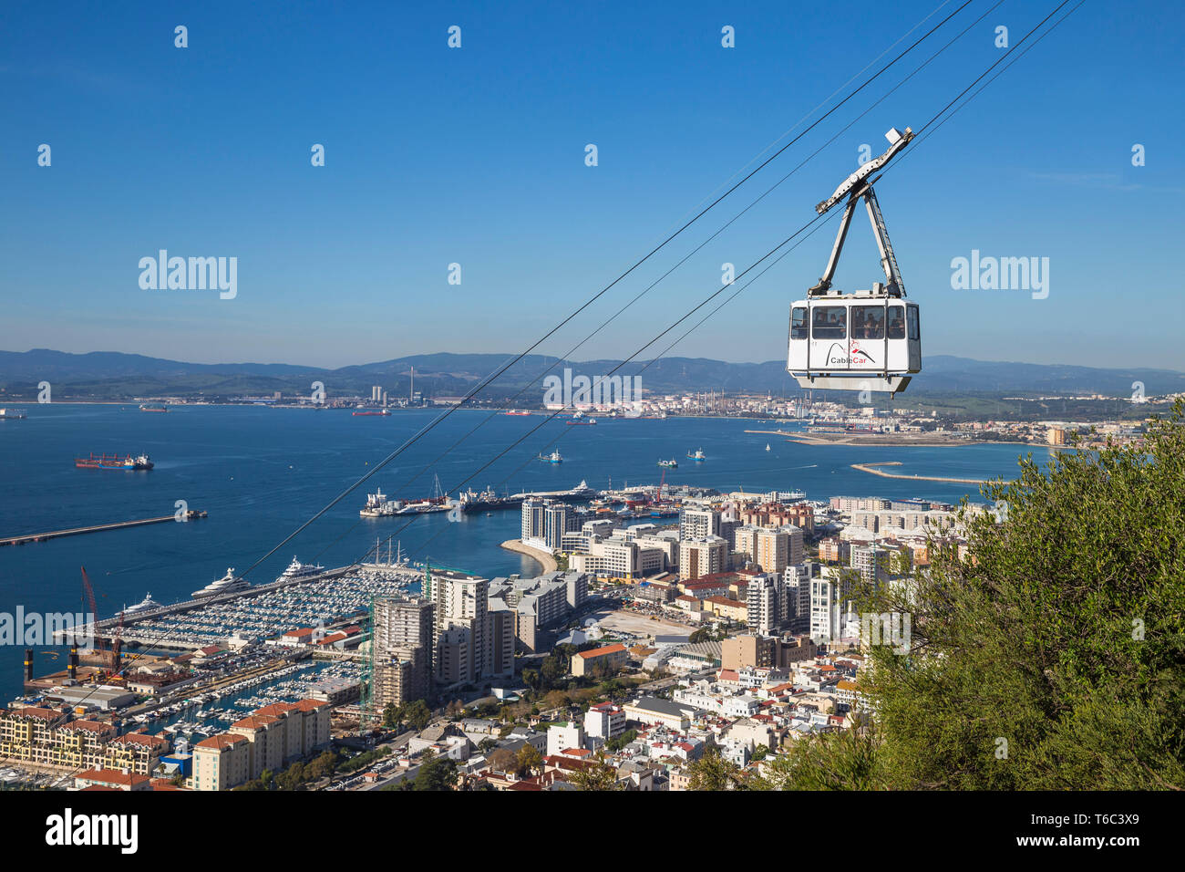 Gibraltar, el Peñón de Gibraltar, el Teleférico Foto de stock