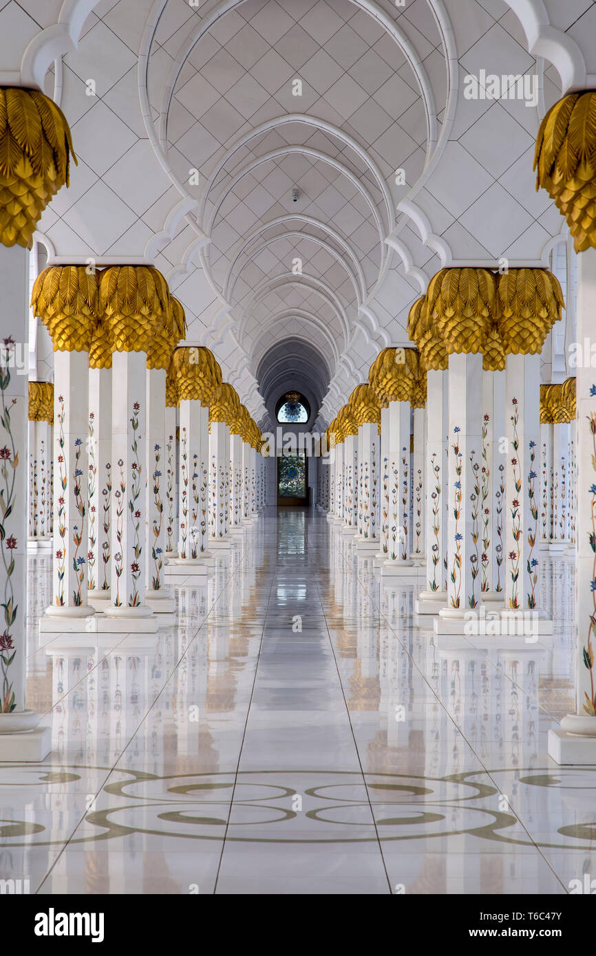 Emiratos Árabes Unidos, Abu Dhabi, la Gran Mezquita de Sheikh Zayed Foto de stock