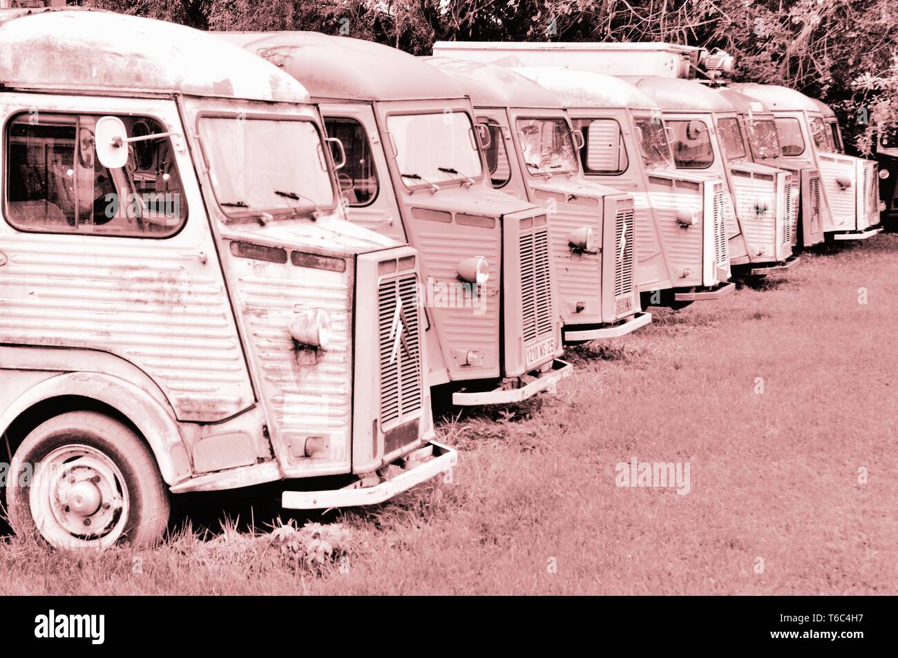 En la fila antiguo transporter viejo Foto de stock