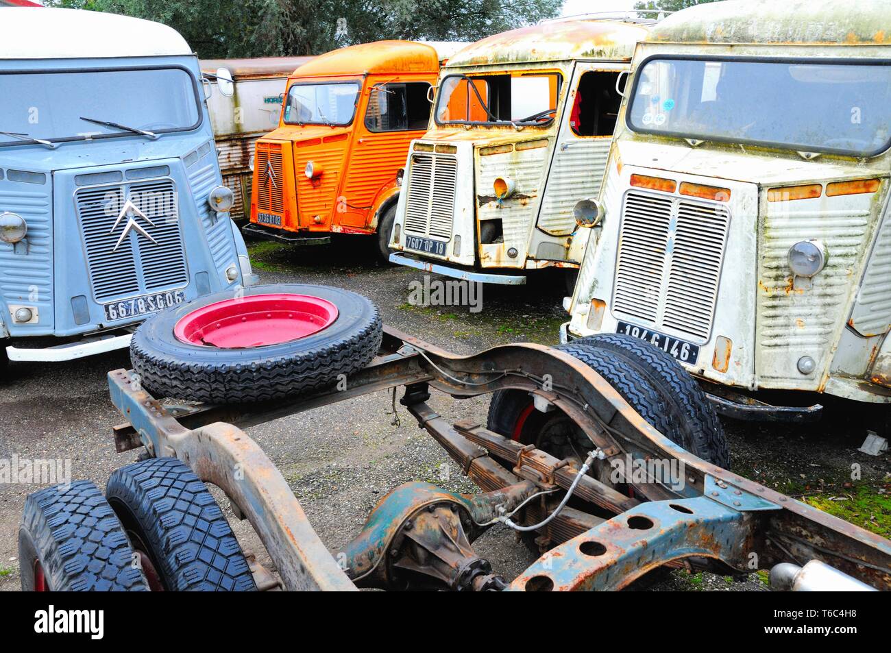 Algunos de Citroën tipo H almacenadas Foto de stock