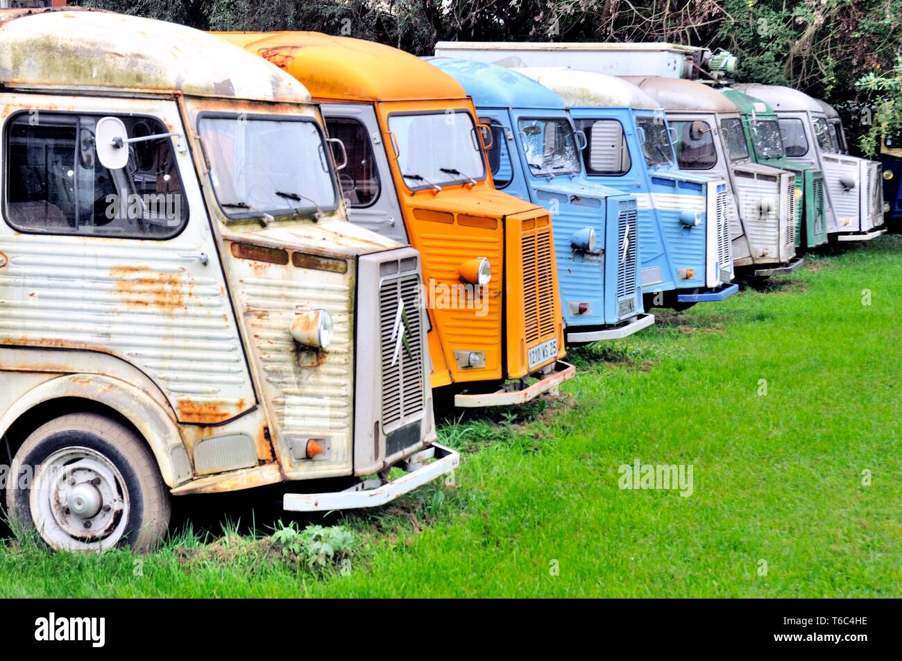 En la serie antigua transportadores Foto de stock