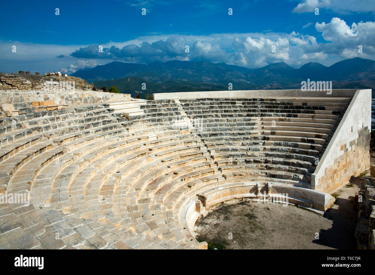 Asien Türkei, Provinz, Antalya, Kumluca, der Stadt Rhodiapolis Ausgrabungen antiken, Teatro das Foto de stock