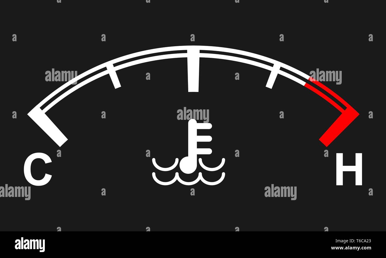 Indicador de temperatura del motor del coche. Símbolos de caliente y frío.  Ilustración vectorial Imagen Vector de stock - Alamy