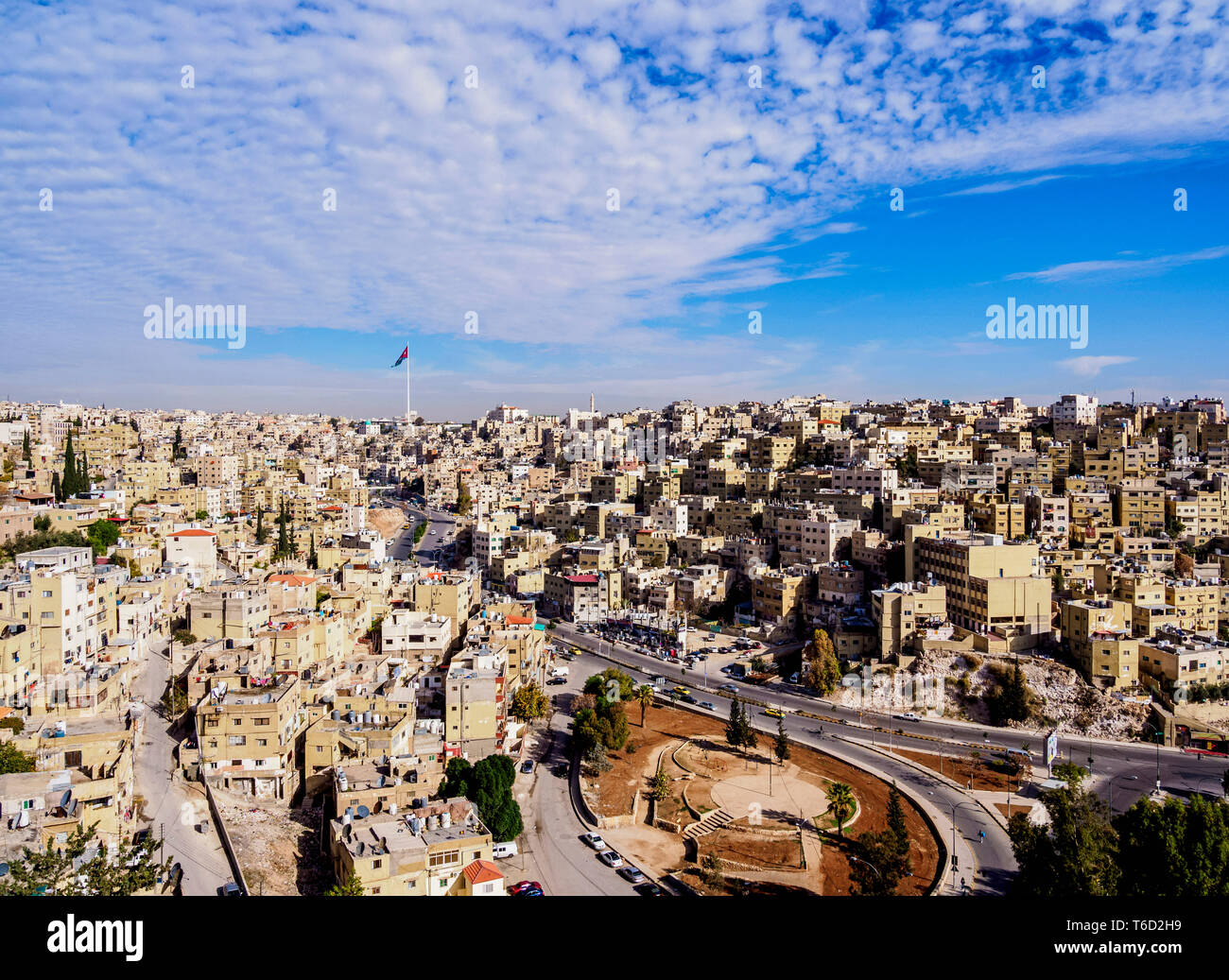 Paisaje visto desde Citadel Hill, Amman, Ammán, Jordania gobernaciones Foto de stock