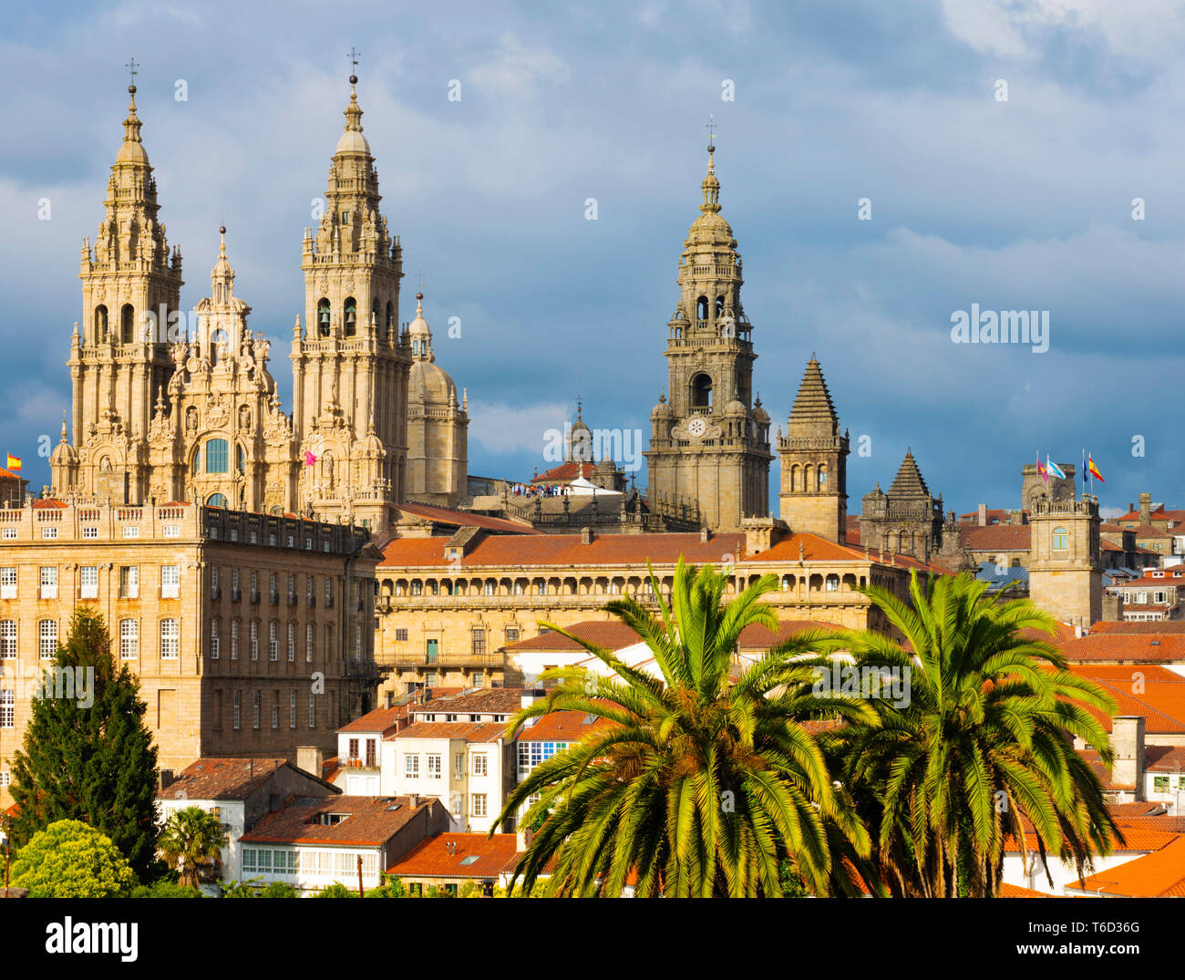 España, Galicia, Santiago de Compostela, la catedral. Sitio de Patrimonio Mundial de la UNESCO Foto de stock