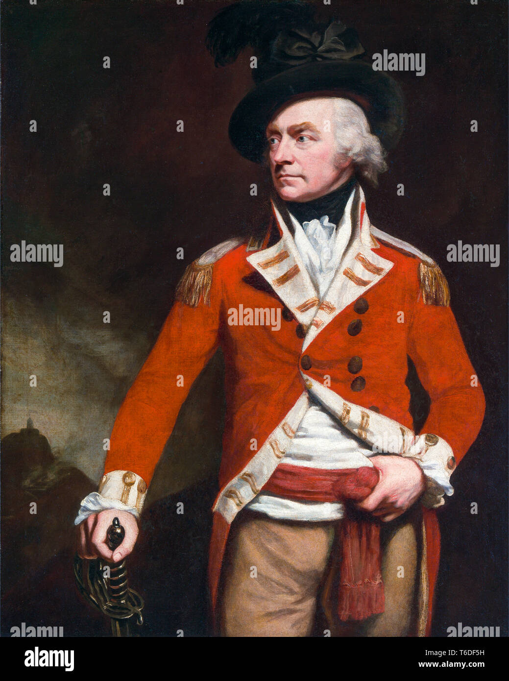 El Coronel Donald MacLeod de San Kilda, un oficial de la East India uniforme del 74º Regimiento (Highland), retrato pintado por John Opie, c. 1796 Foto de stock