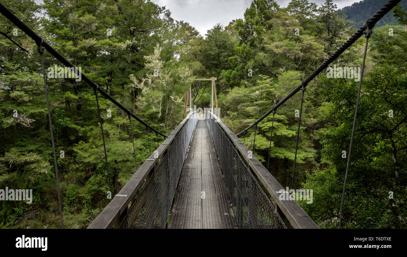 Puente en la isla del Sur de Nueva Zelanda Foto de stock