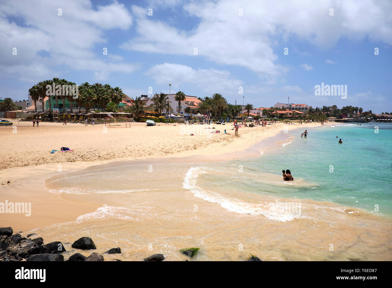 Santa Maria Beach, en la isla de Sal, Cabo Verde, África Foto de stock