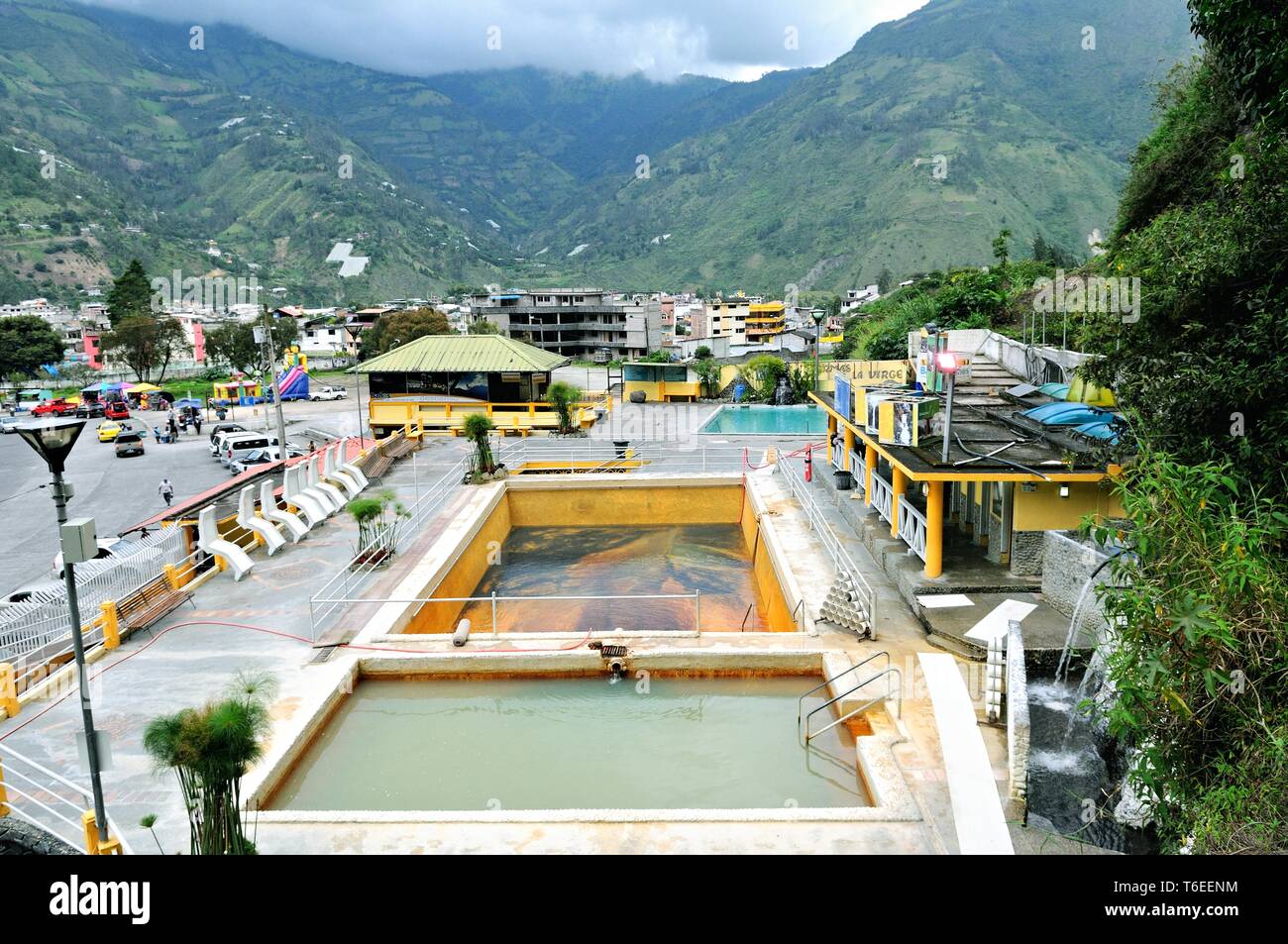 Las piscinas termales de la Virgen Banos Ecuador Foto de stock