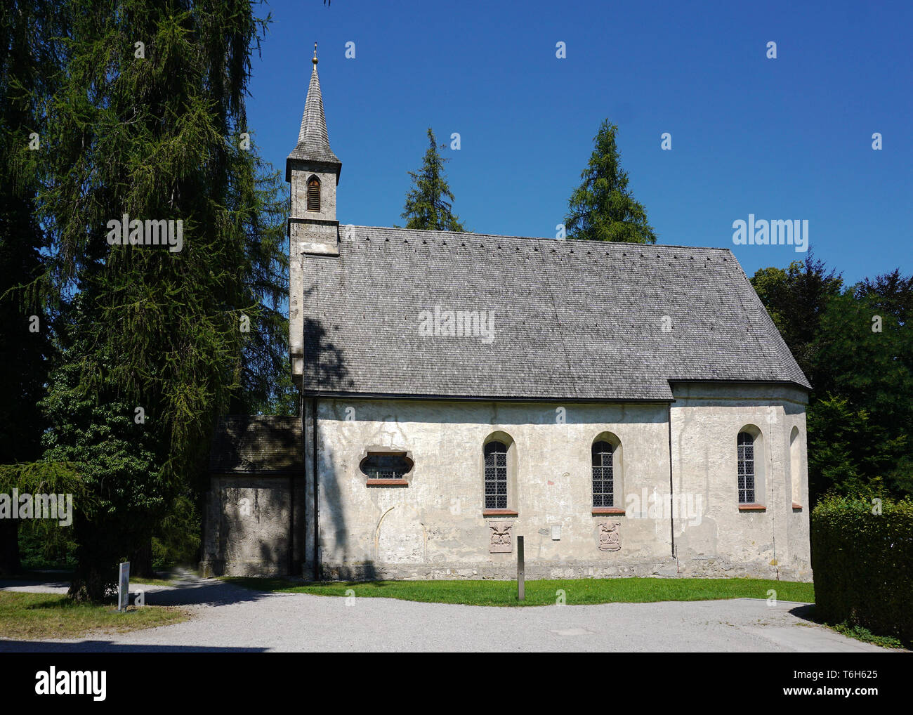 Iglesia de la isla de Herrenchiemsee, chiemgau, Baviera, Alemania Foto de stock