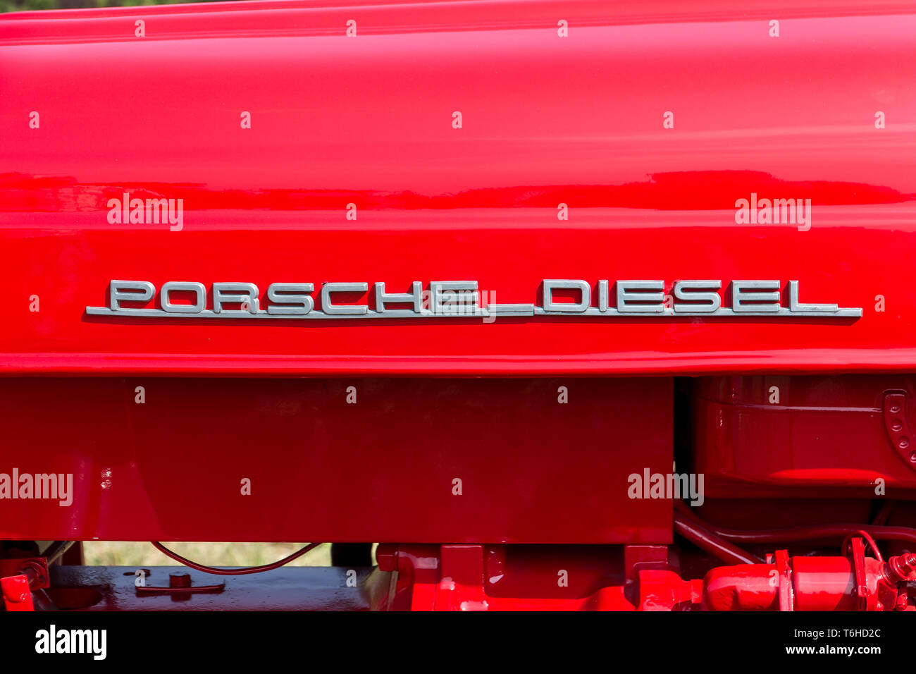 Trattore d'Epoca. Particolare. Marca: Porsche Modello: Junior: Anno 1962: Alimentazione gasolio Numero cilindri: 1 Cilindrata: 1.600 cc Potenza: CV Foto de stock
