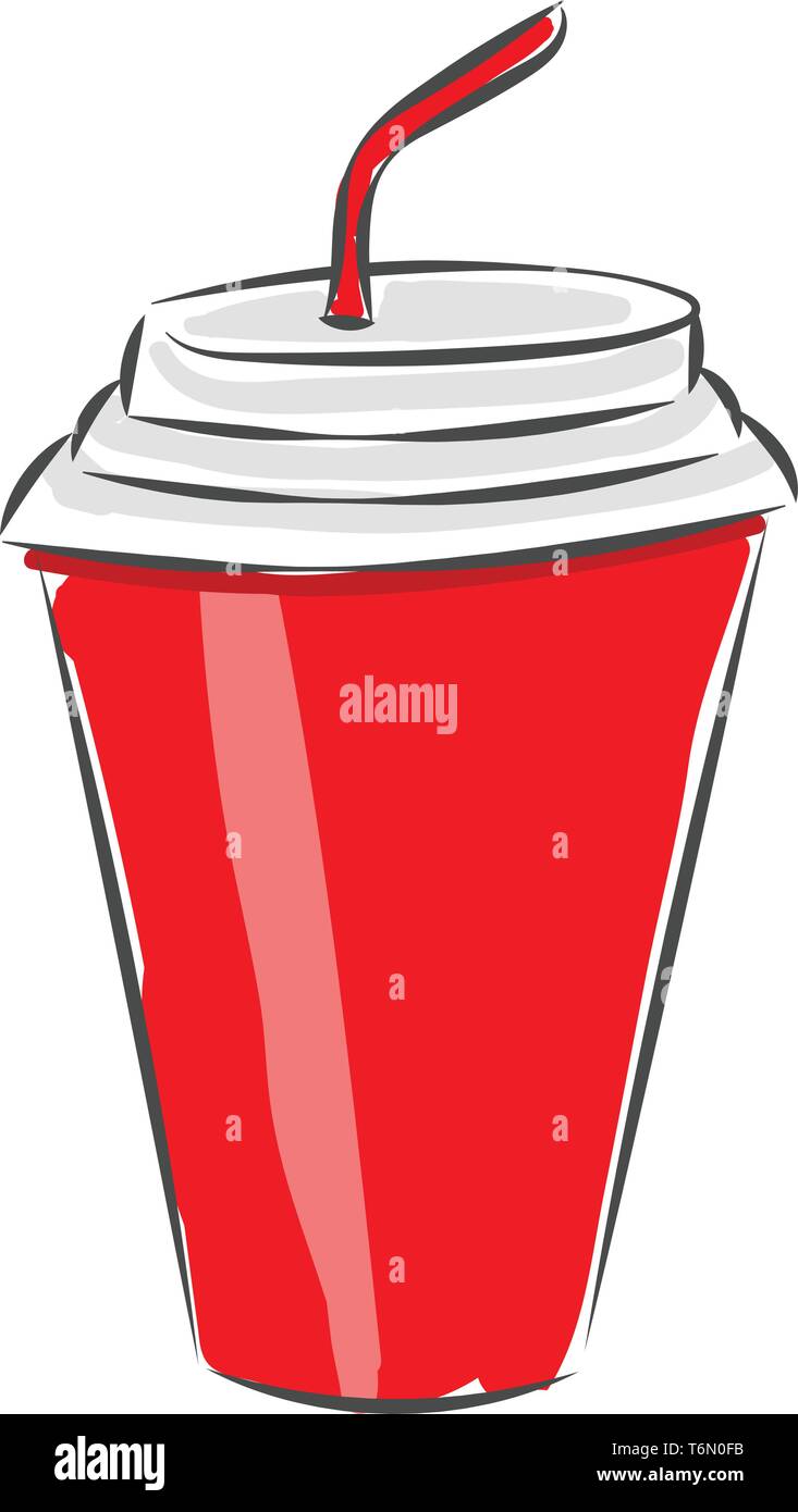 Un contenedor de cool Coca Cola en un contenedor rojo con un dibujo de color paja o ilustración vectorial Imagen Vector de stock - Alamy Un contenedor de cool Coca Cola en un contenedor rojo con un dibujo de color paja o ilustración vectorial Imagen Vector de stock - Alamy