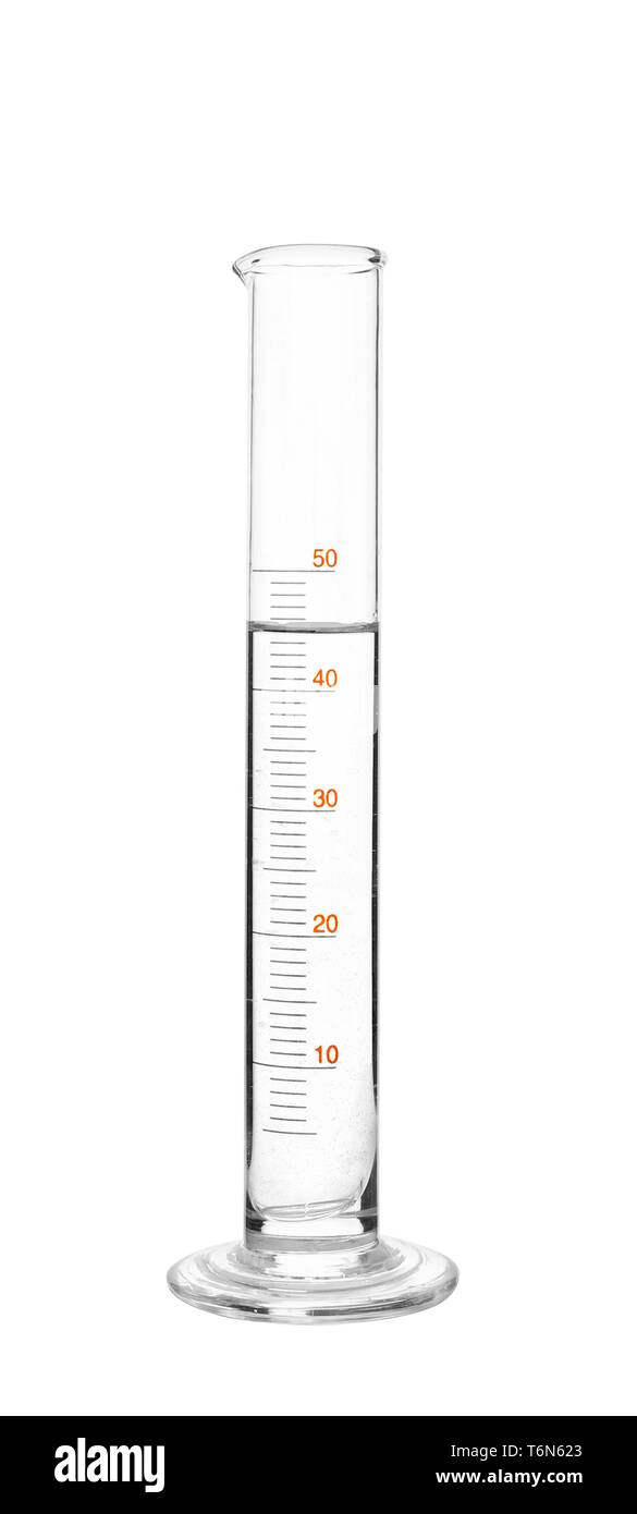 Cilindro graduado con líquido sobre fondo