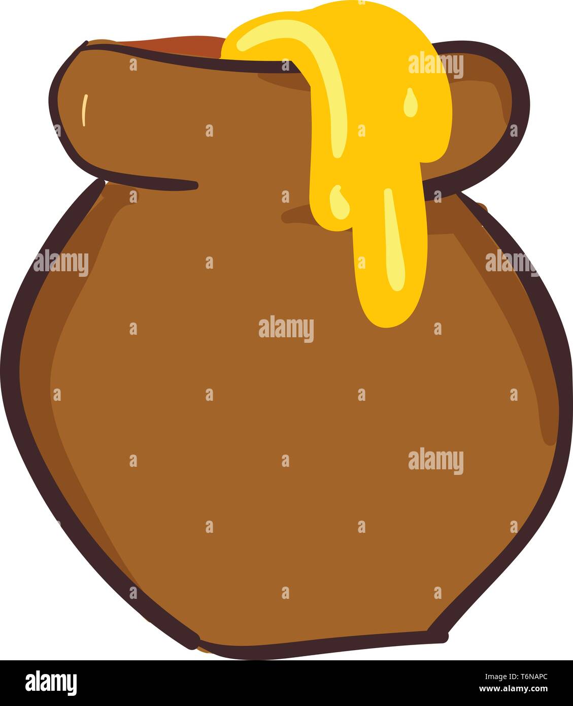 Un Recipiente Lleno De Miel Desbordante Color De Dibujo O Ilustracion Vectorial Imagen Vector De Stock Alamy