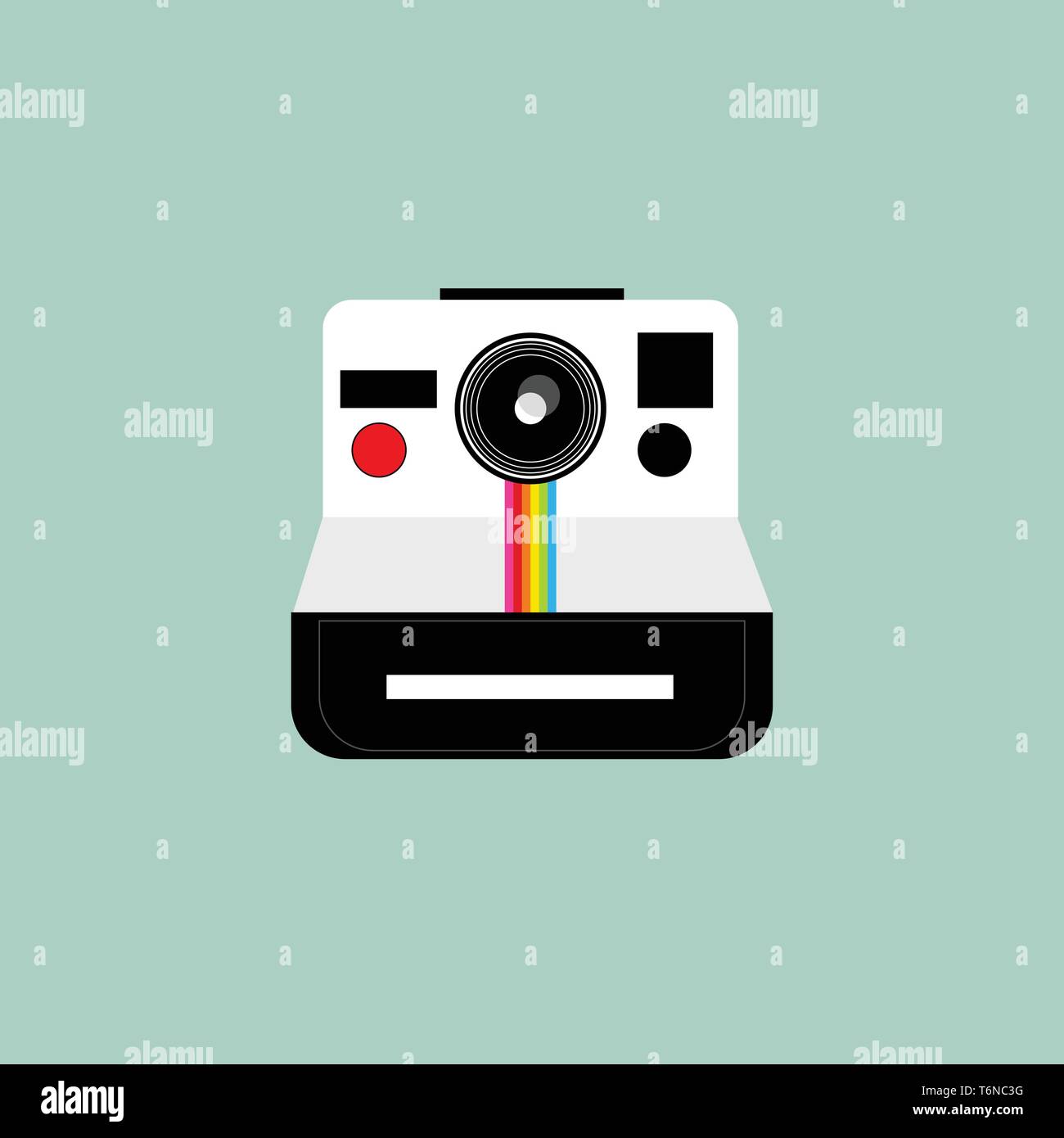 Una cámara Polaroid de aspecto moderno en color plata y negro el color de  dibujo o ilustración vectorial Imagen Vector de stock - Alamy