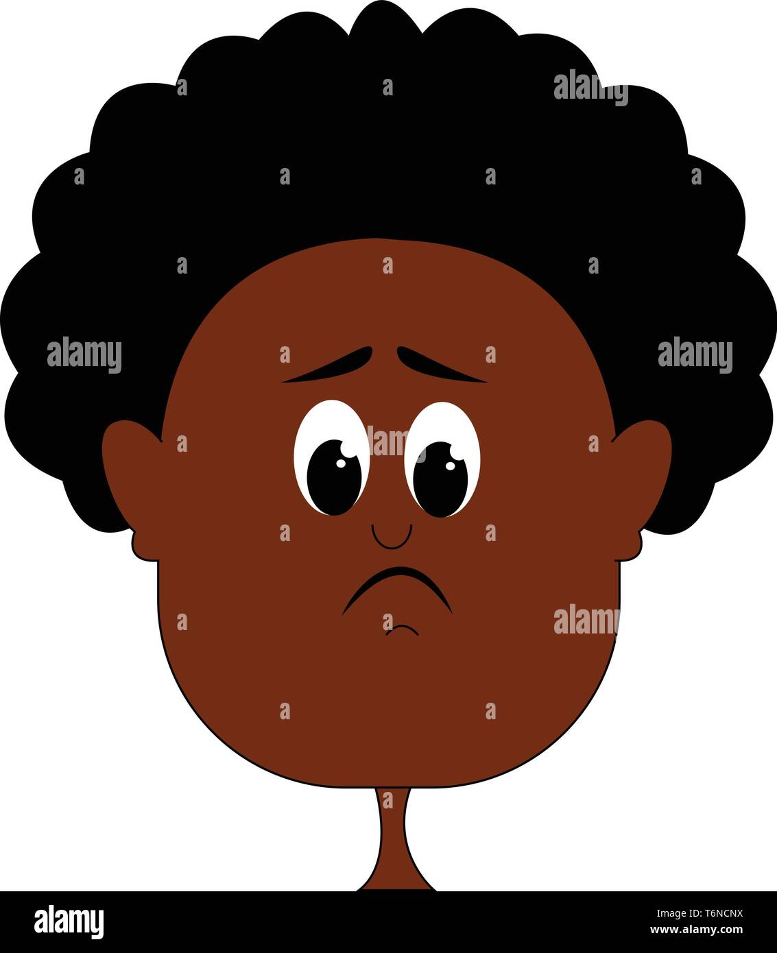 Una niña triste oscuro personaje con cabello rizado negro color de dibujo o  ilustración vectorial Imagen Vector de stock - Alamy