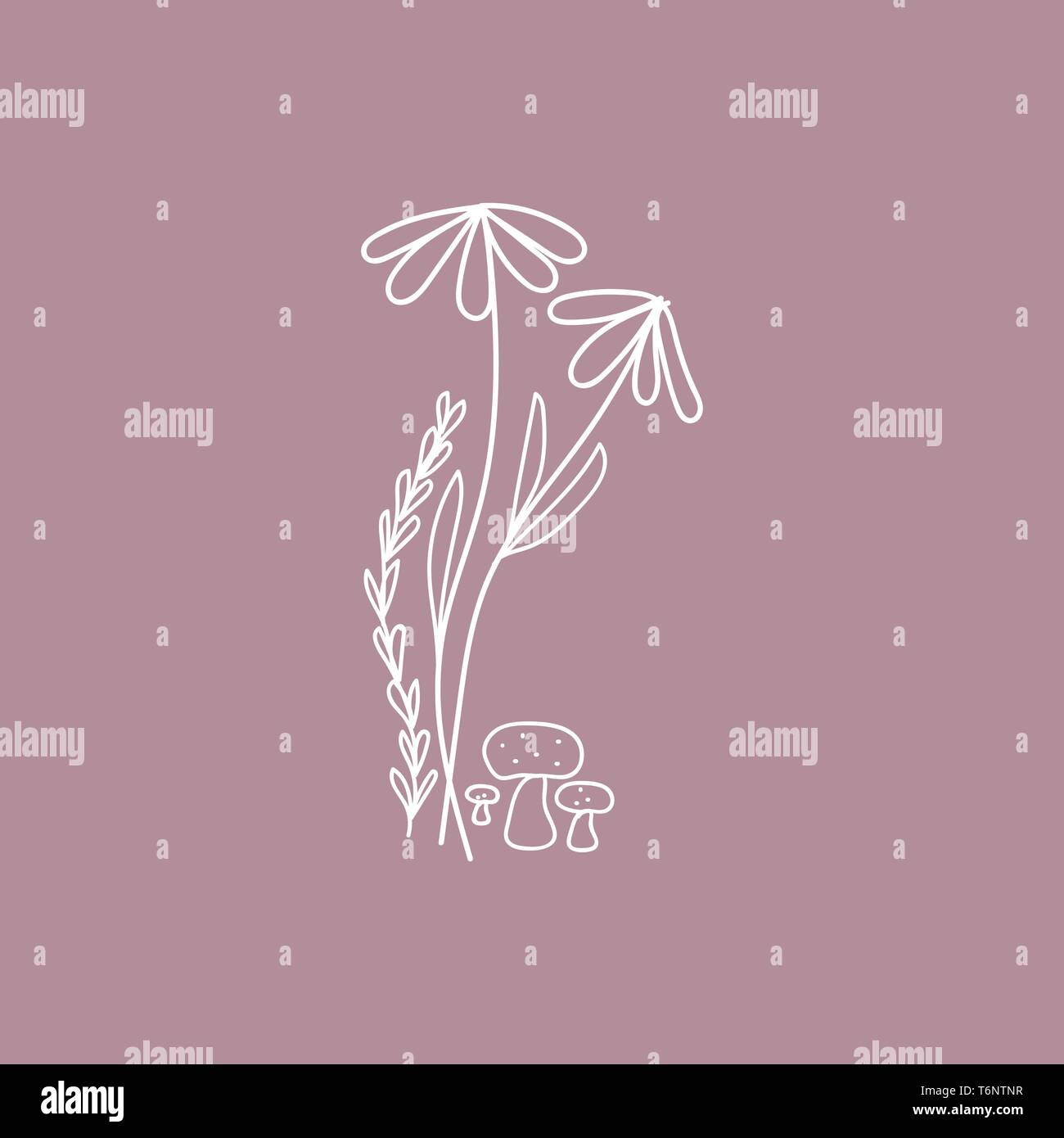 El minimalista básica forma de flores y setas sin decoración en color rosa de fondo el color de dibujo o ilustración vectorial Ilustración del Vector