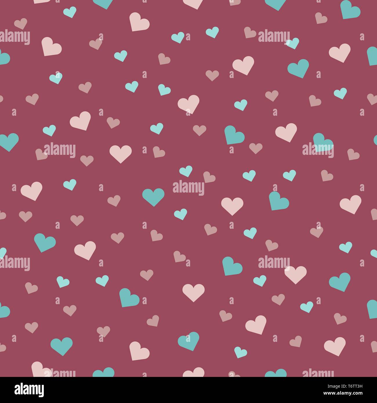 Hermoso patrón sin fisuras con sobre un fondo de color rosa con corazones  de colores para la fiesta de San Valentín Imagen Vector de stock - Alamy
