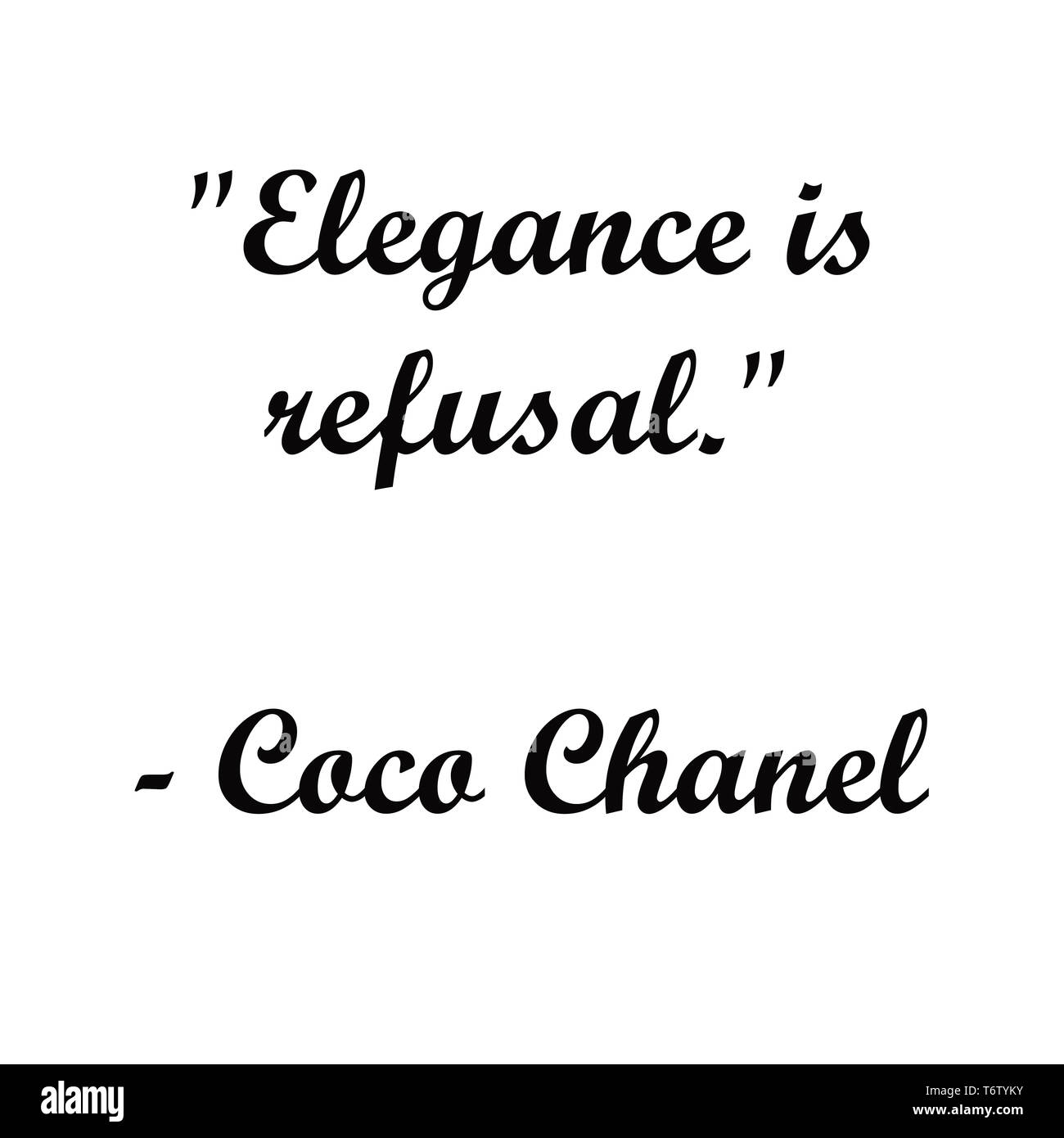 Coco Chanel de inspiración cotizaciones.. La tipografía moderna para el  artista, tarjetas de regalo, web, póster, tela, papel tapiz y otro diseño  Fotografía de stock - Alamy