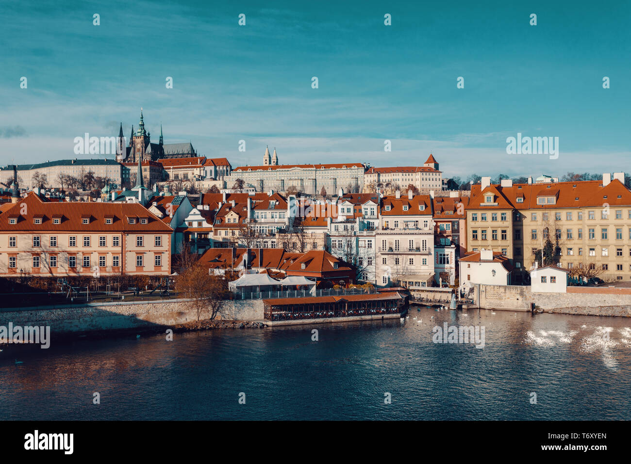 La catedral y el castillo de Praga, República Checa Foto de stock