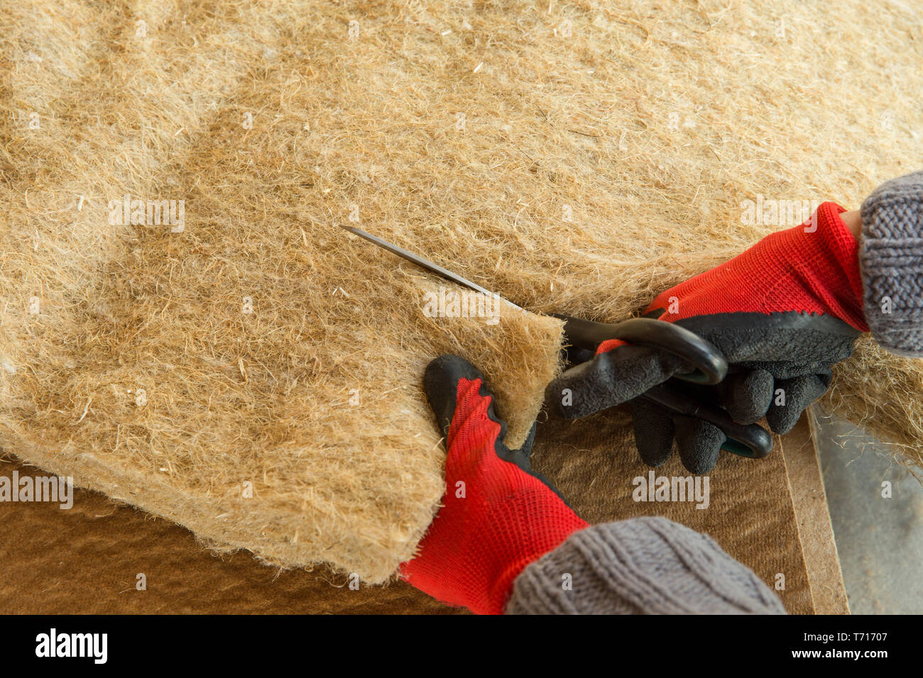 Antecedentes - materiales aislantes térmicos paneles con revestimiento de  fibra de cáñamo, Vista cercana Fotografía de stock - Alamy