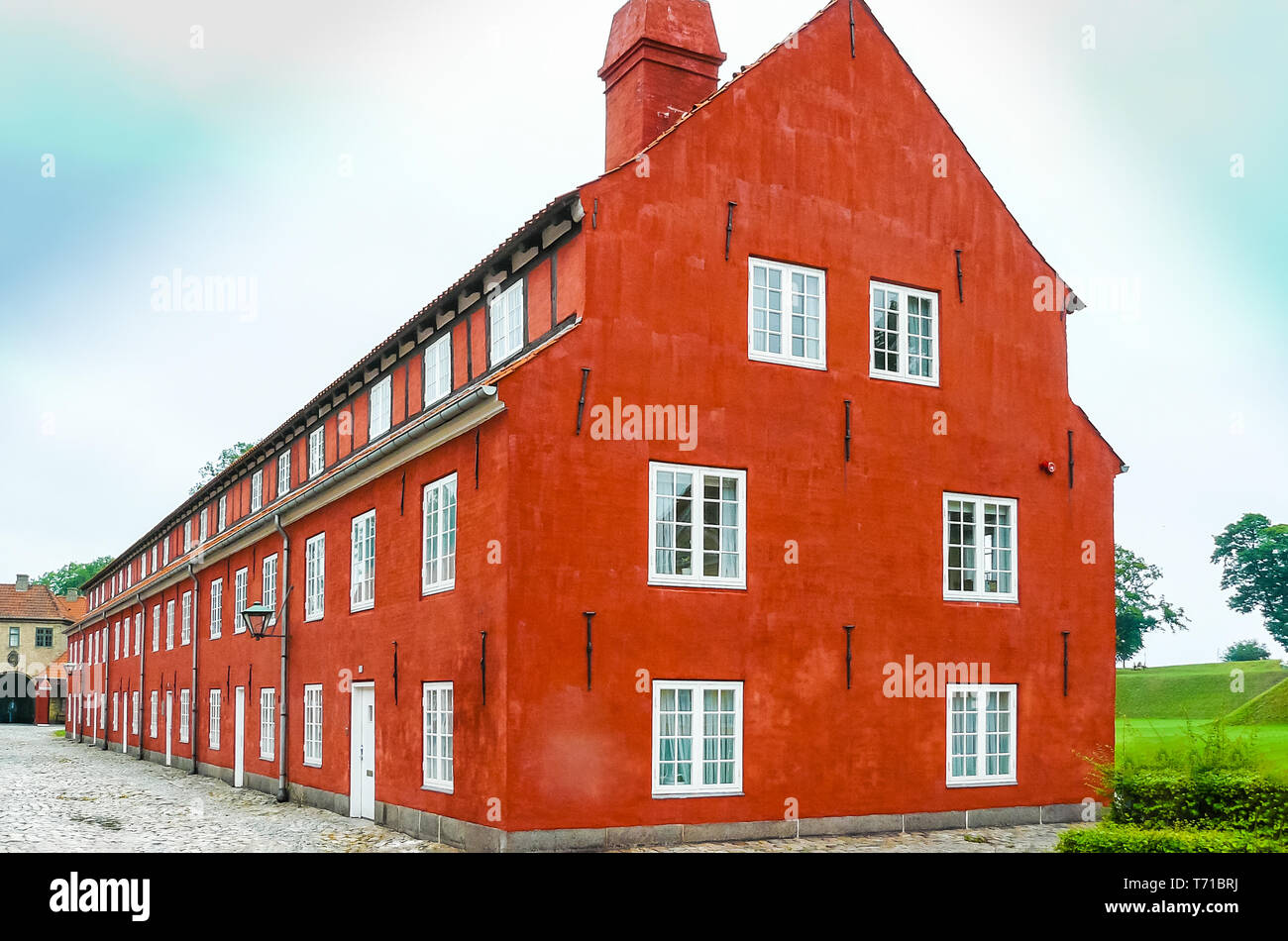 Típico danés casas en la ciudad de Copenhague Dinamarca Foto de stock