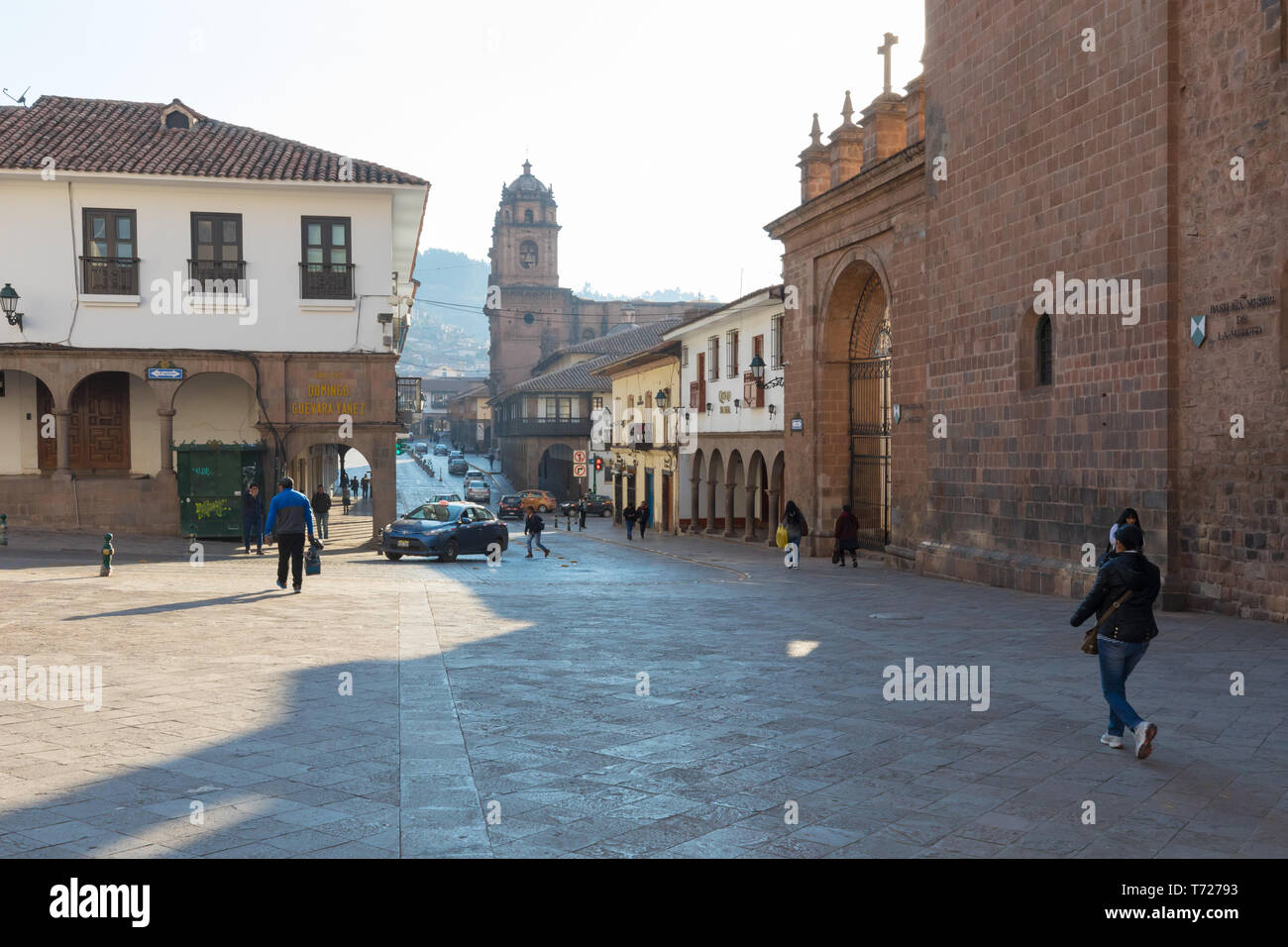 Mantas calle Cuzco Perú Foto de stock