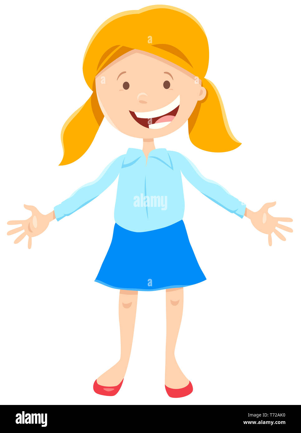 Niño o adolescente niña alegre personaje de dibujos animados Fotografía de  stock - Alamy