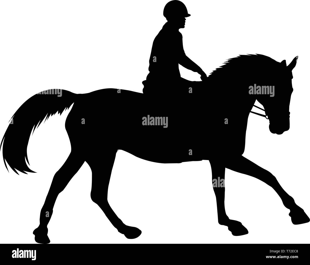 Equitación silueta - vector Ilustración del Vector