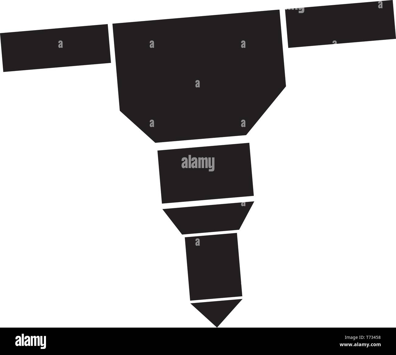 Taladro grande aislada silueta en un botón Imagen Vector de stock - Alamy