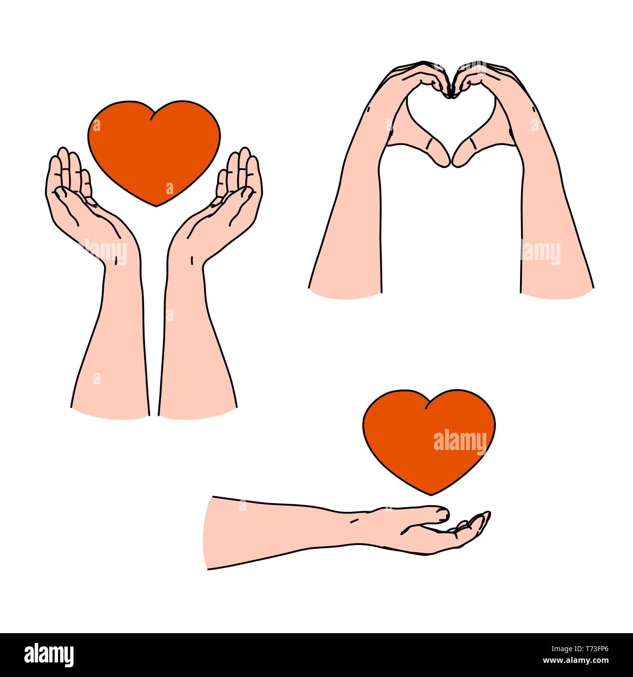 Amor del amor, cuidado y dando emoción al realizar gestos con las manos en  forma de corazón para el día de San Valentín Fotografía de stock - Alamy