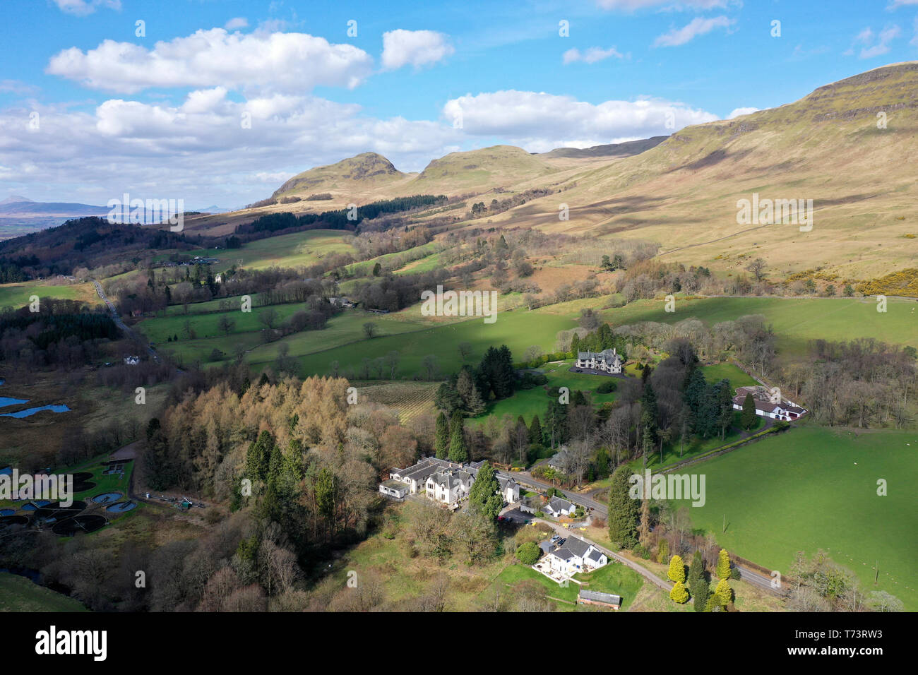 Blane Valley con Stirlingshire Dumgoyne hill Foto de stock