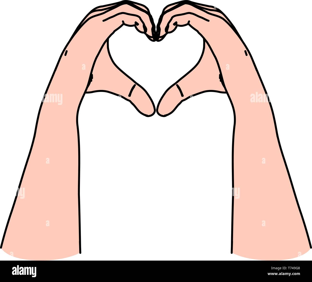 Manos en forma de corazón como símbolo de amor, de atención, convivencia,  romance, dar y compartir para el día de San Valentín Imagen Vector de stock  - Alamy