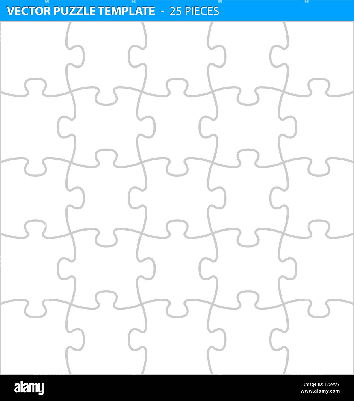 Jigsaw Puzzle / completa plantilla para imprimir (25 piezas Imagen Vector  de stock - Alamy