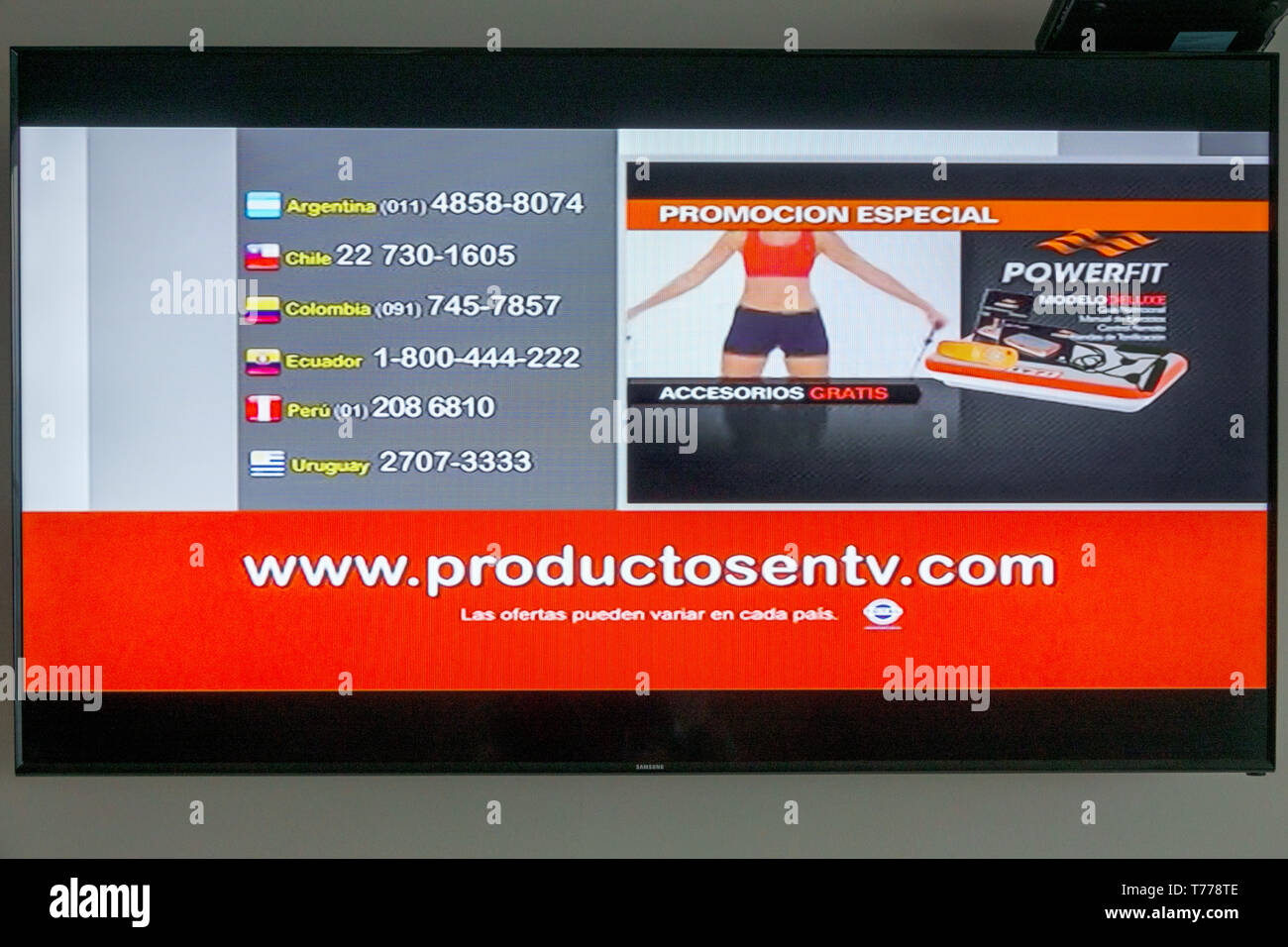 Cartagena colombia,TV monitor pantalla plana,www.productosentv.com,marketing,shopping canales,América Latina,telemarketing,viaje de visitantes Foto de stock